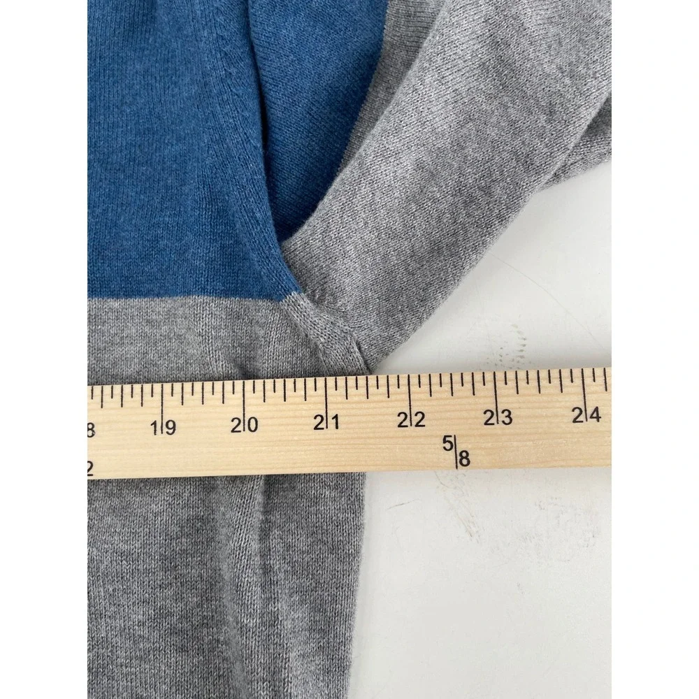 Banana‎ Republic Colorblock Sweater Mens Large Blue Grey 100% Cotton Preppy